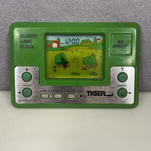 Tiger Go Sprout Green Giant Vtg Handheld Electronic Video Game & Clock - READ